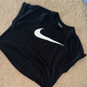 Women’s Nike Black and White Logo Crop Top M